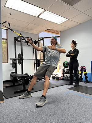 Concussion Irvine CA Ciara Elena Personal Training Patient Ciara Elena with a personal training patient.