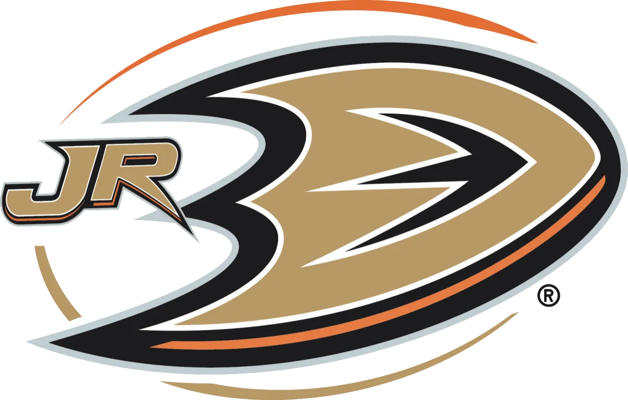 Tan and orange Jr. Ducks logo.